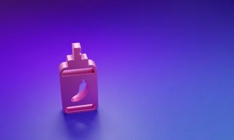 Pink Pepper spray icon isolated on purple-blue background. OC gas. Capsicum.. Stock Illustration