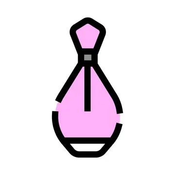 Pink perfume bottle icon representing fragrance and beauty Stock-Illustration