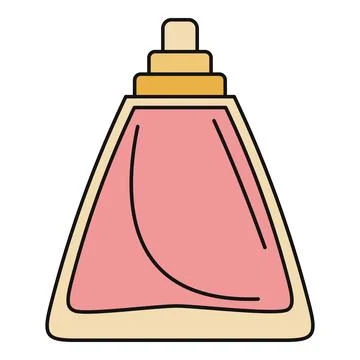 Pink perfume bottle icon representing beauty and fragrance Illustrazione stock