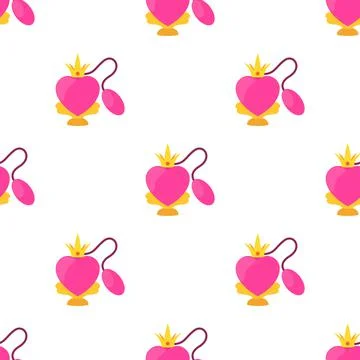 Pink perfume bottle pattern seamless vector 스톡 일러스트