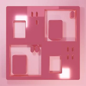 Pink Periodic table of the elements icon isolated on pink background. Minim.. Stock Illustration