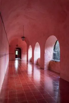 Pink perspective and reflection. Stock Photos