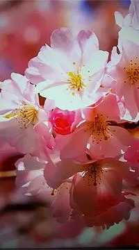 Pink Petaled Cherry Blossoms Stock Photos