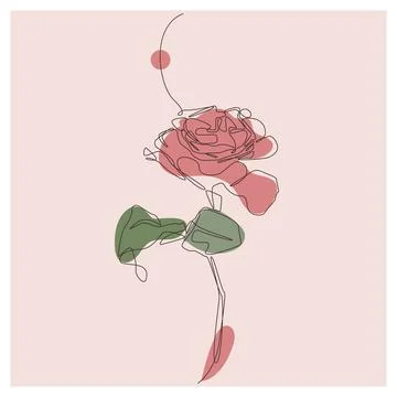 Pink Petaled Flower Background Vector Stock Illustration