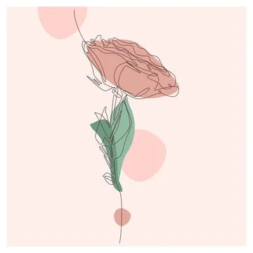 Pink Petaled Flower Background Vector Stock Illustration