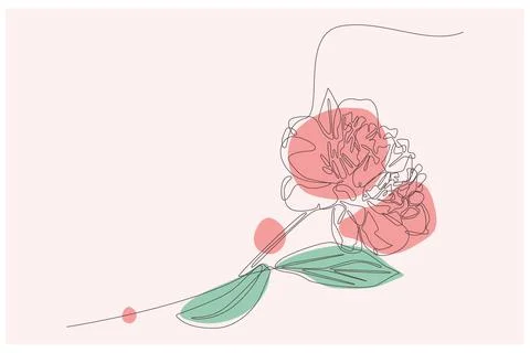 Pink Petaled Flower Background Vector Stock Illustration