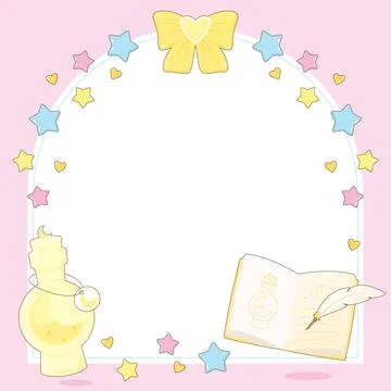 Pink philter potion class frame 1 Stock Illustration