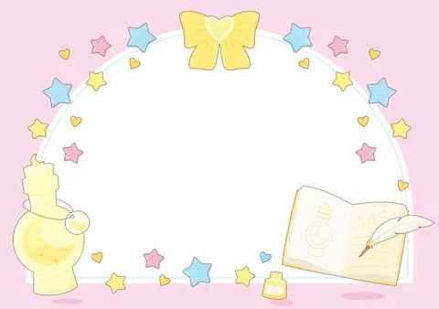 Pink philter potion class frame 2 Stock Illustration
