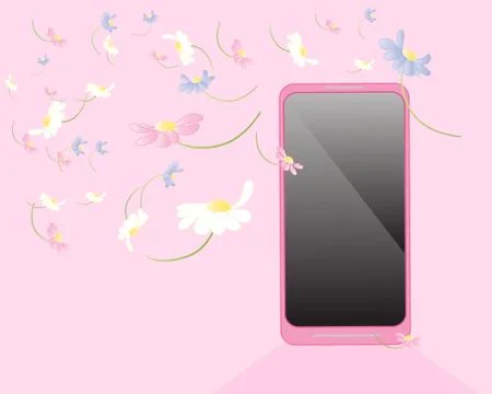 Pink phone Stock Illustration