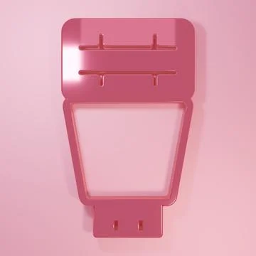 Pink Photo camera flash icon isolated on pink background. Minimalism concep.. Stockillustratie