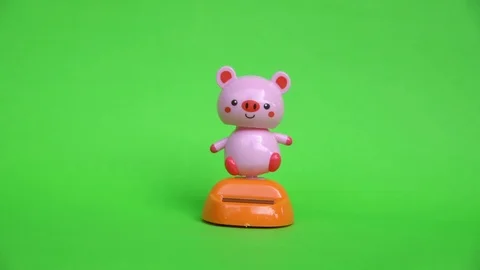 Pink pig doll dancing Stock Footage 103188364