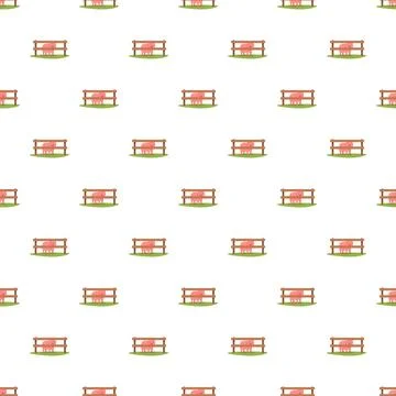 Pink pig farming seamless pattern repeating background Illustrazione stock