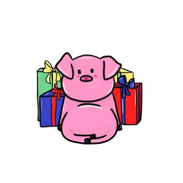 Pink pig Stockillustratie