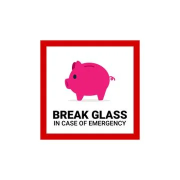 The pink pig inside the Emergency Box. Isolated Vector Illustration Stock Illustration