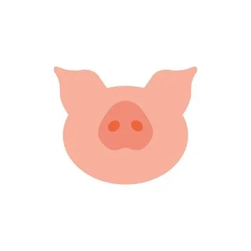 Pink pig nose icon. Vector. Stock Illustration