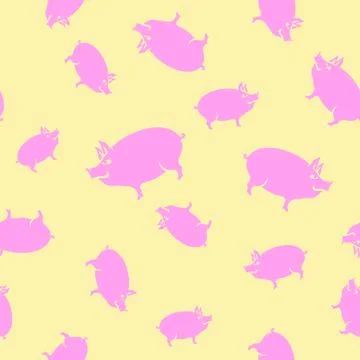 Pink Pig Seamless Pattern Stock Illustration