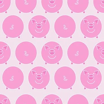 Pink pig. Seamless pattern. Stock Illustration