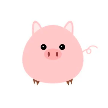 Pink pig - vector illustration. Stock Illustration