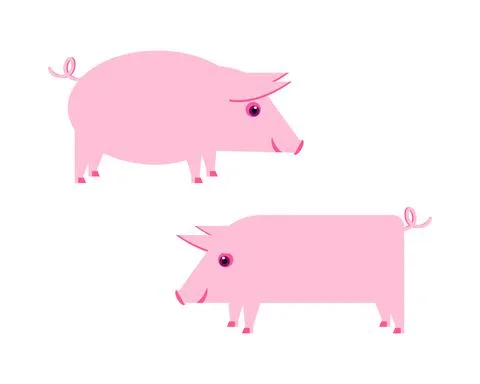Pink piglets. Illustration. Stock Illustration