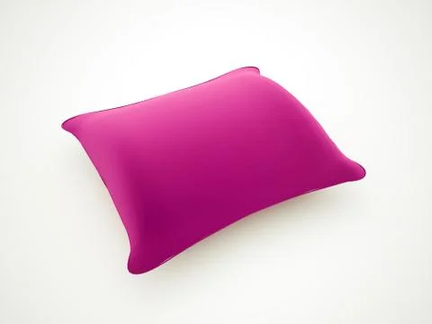 Pink pillow rendered on white background Stock Illustration