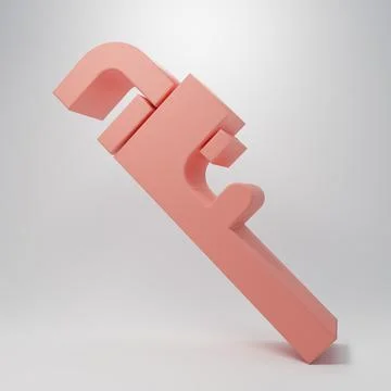 Pink Pipe adjustable wrench icon isolated on pink background. Minimalism co.. Stock Illustration