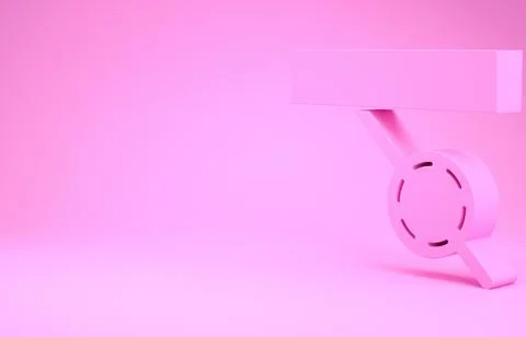 Pink Pirate eye patch icon isolated on pink background. Pirate accessory. Min Stock Illustration