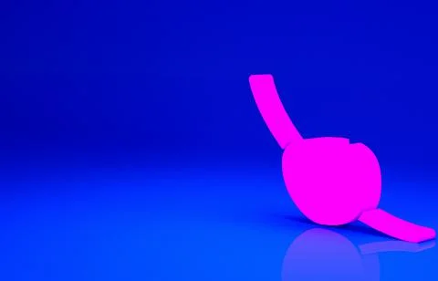 Pink Pirate eye patch icon isolated on blue background. Pirate accessory. Min Stock Illustration