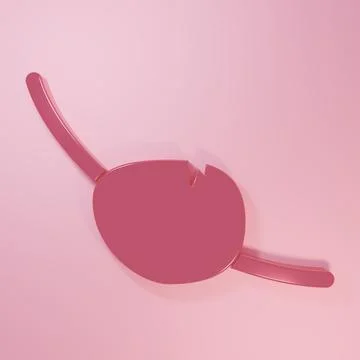 Pink Pirate eye patch icon isolated on pink background. Pirate accessory. M.. Stock Illustration