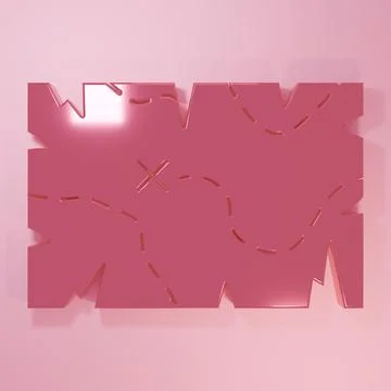 Pink Pirate treasure map icon isolated on pink background. Minimalism conce.. Stock Illustration