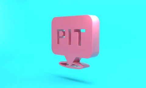 Pink Pit stop icon isolated on turquoise blue background. Minimalism concept. Stock Illustration