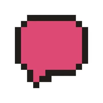 Pink pixel art speech bubble for communication Illustration