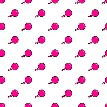 Pink pixel art thought bubbles seamless pattern Stock Illustration
