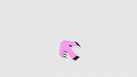 Pink pixelated cursor clicking cartoon object animation Stock Footage 330102737