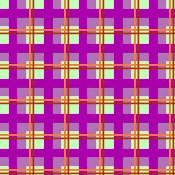 Pink plaid geometric seamless pattern. Checkered green color isolated textile Stock Illustration