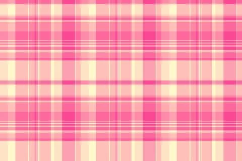 This pink plaid pattern features a seamless vector design in soft pastel tone Stock Illustration