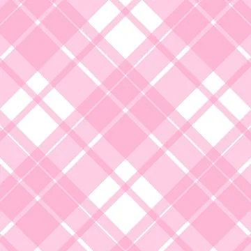 Pink plaid pattern with white accents, textile background Stock Illustration