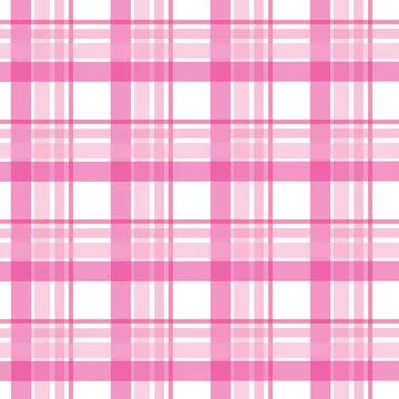 Pink plaid pattern on white background Illustrazione stock