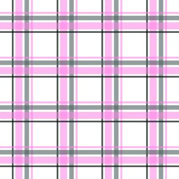 Pink plaid pattern on white background Stock Illustration
