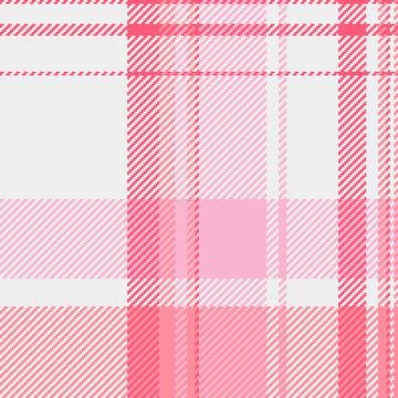 Pink plaid seamless pattern. Classic tartan checkered print. Textile, cloth,  Stock Illustration