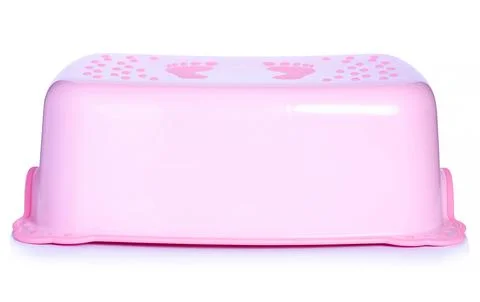 Pink plastic baby step stool Stock Photos