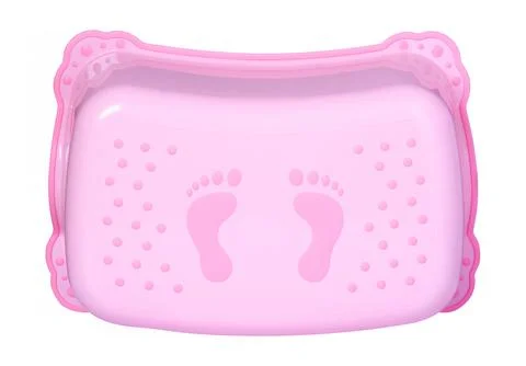 Pink plastic baby step stool Stock Photos