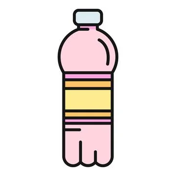 Pink plastic bottle holding a refreshing drink Stock Illustration