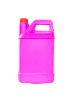 Pink plastic bottle isolated Stock Photos