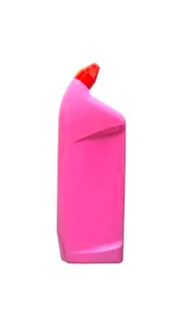 Pink plastic bottle isolated Stock Photos