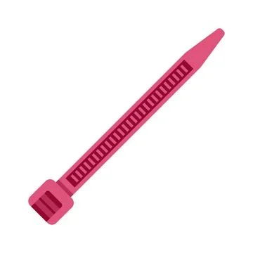 Pink plastic cable tie fastening tool equipment Stock Illustration