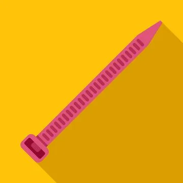 Pink plastic cable zip tie fastener illustration Stock Illustration