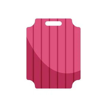 Pink plastic cutting board with rounded corners and handle Illustration