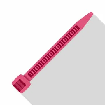 Pink plastic zip tie cable fastener illustration Stock Illustration
