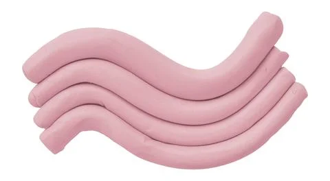 Pink plasticine isolated on white background Stock Photos