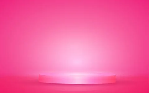 Pink platform in the pink studio room Stock Illustration